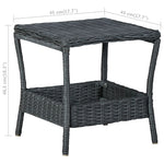 HKH Mesa de Jardim em Vime Pe 45x45x46,5 Cm -escuro - Cinzento
