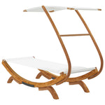 HKH Espreguiçadeira C/ Toldo Madeira Curva - Creme