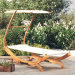 HKH Espreguiçadeira C/ Toldo Madeira Curva - Creme