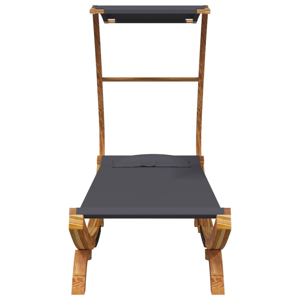 Tumbona HKH con toldo de madera curva - Antracita