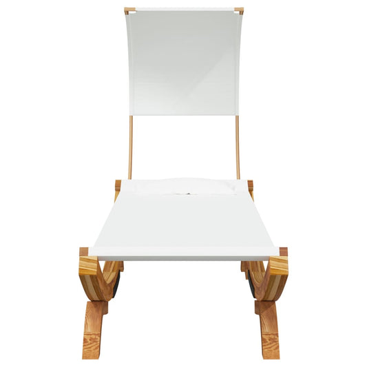 HKH Espreguiçadeira C/ Toldo Madeira Curva - Creme