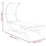 HKH Espreguiçadeira C/ Toldo Madeira Curva - Creme