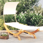 HKH Espreguiçadeira C/ Toldo Madeira Curva - Creme