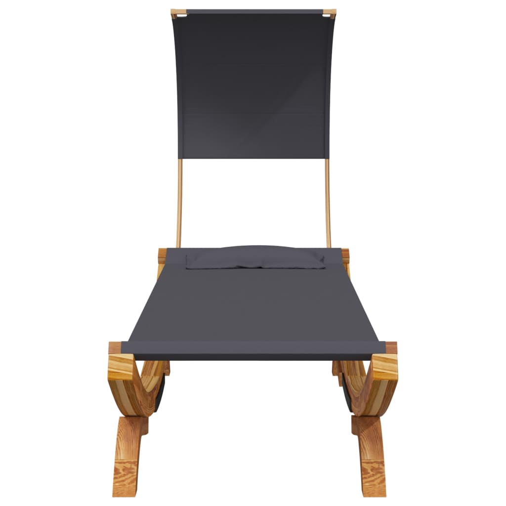Tumbona HKH con toldo de madera curva - Antracita