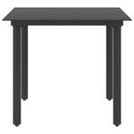 HKH Mesa de Jantar para Jardim Aço e Vidro - Preto