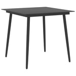 HKH Mesa de Jantar para Jardim Aço e Vidro - Preto