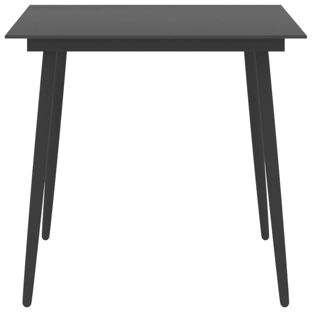 HKH Mesa de Jantar para Jardim Aço e Vidro - Preto
