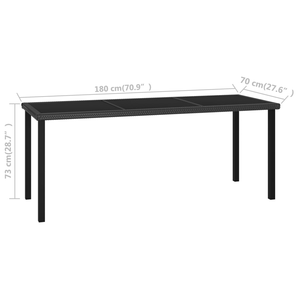 HKH Mesa de Jantar Jardim Vime Pe - Preto