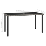 HKH Mesa de Jantar para Jardim Vime Pe - Cinzento