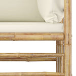 HKH 2 Pcs Conjunto Lounge de Jardim Bambu C/Almofadões Nata - Branco