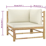 HKH 2 Pcs Conjunto Lounge de Jardim Bambu C/Almofadões Nata - Branco