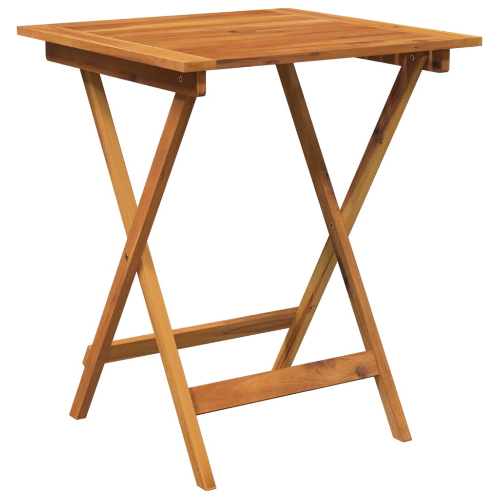 HKH Juego de Comedor Plegable de 3 Piezas para Jardín de Madera Maciza de Acacia - Marrón