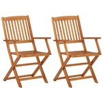 HKH 3 Pcs Conjunto Jantar Dobrável P/ Jardim Madeira Acácia Maciça - Marrom