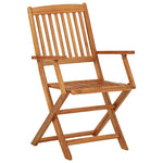 HKH 3 Pcs Conjunto Jantar Dobrável P/ Jardim Madeira Acácia Maciça - Marrom
