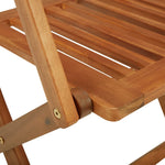 HKH 3 Pcs Conjunto Jantar Dobrável P/ Jardim Madeira Acácia Maciça - Marrom