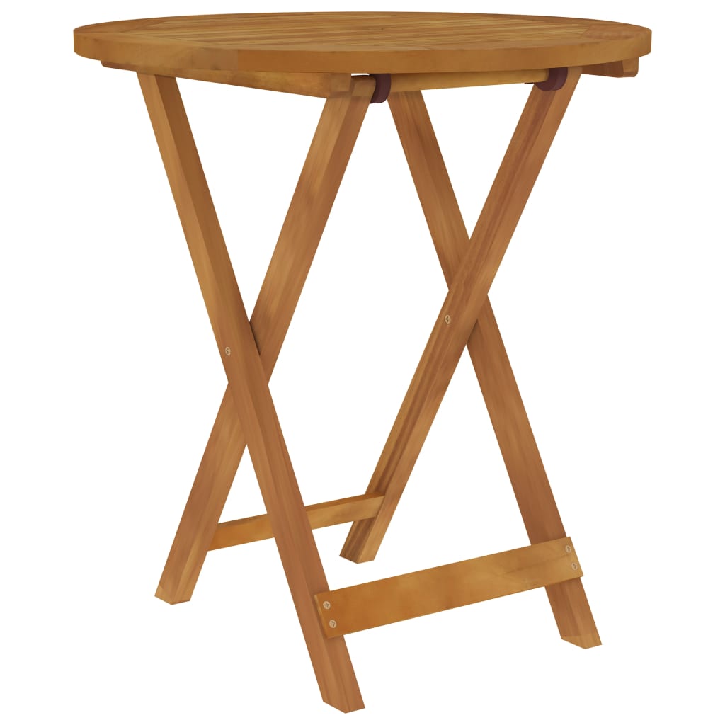 HKH Juego de Comedor Plegable de 3 Piezas para Jardín de Madera Maciza de Acacia - Marrón