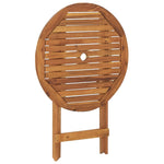 HKH 3 Pcs Conjunto Jantar Dobrável P/ Jardim Madeira Acácia Maciça - Marrom