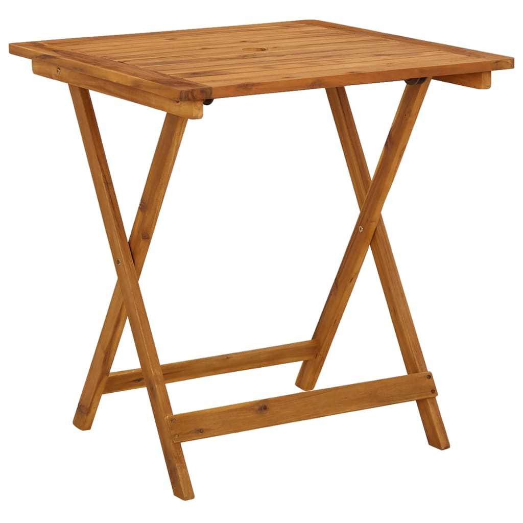 HKH Juego de Comedor Plegable de 3 Piezas para Jardín de Madera de Acacia Maciza - Marrón