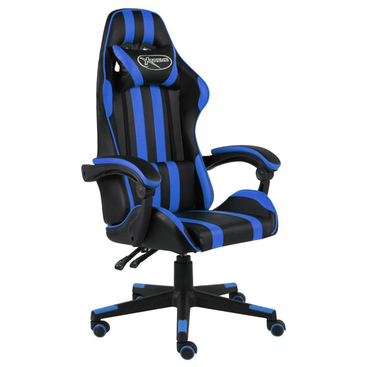 HKH Cadeira Estilo Corrida em Couro Artificial - Preto e - Azul