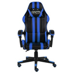 Silla de Estilo de Carreras HKH en Piel Sintética - Negra y - Azul