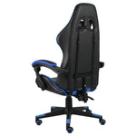 Silla de Estilo de Carreras HKH en Piel Sintética - Negra y - Azul