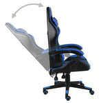 Silla de Estilo de Carreras HKH en Piel Sintética - Negra y - Azul