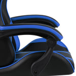 Silla de Estilo de Carreras HKH en Piel Sintética - Negra y - Azul