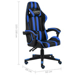 Silla de Estilo de Carreras HKH en Piel Sintética - Negra y - Azul