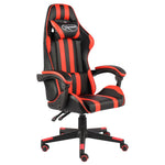 Silla HKH estilo racing de cuero artificial - Negro y - Rojo