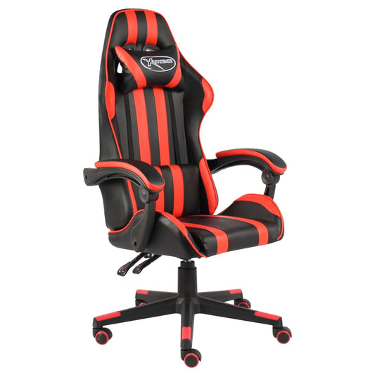 HKH Cadeira Estilo Corrida em Couro Artificial - Preto e - Vermelho