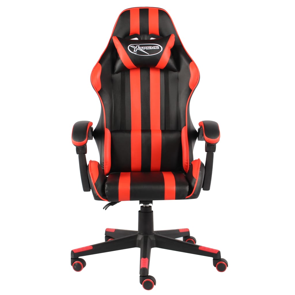 HKH Cadeira Estilo Corrida em Couro Artificial - Preto e - Vermelho