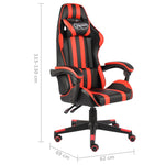 Silla HKH estilo racing de cuero artificial - Negro y - Rojo