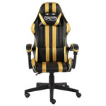 HKH Cadeira Estilo Corrida em Couro Artificial - Preto e Dourado