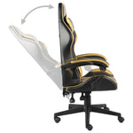 HKH Cadeira Estilo Corrida em Couro Artificial - Preto e Dourado