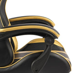 HKH Cadeira Estilo Corrida em Couro Artificial - Preto e Dourado