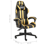 HKH Cadeira Estilo Corrida em Couro Artificial - Preto e Dourado