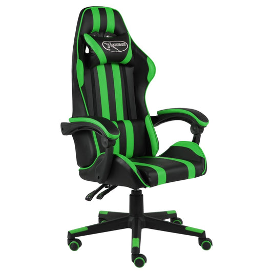 HKH Cadeira Estilo Corrida em Couro Artificial - Preto e verde