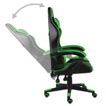 HKH Cadeira Estilo Corrida em Couro Artificial - Preto e verde