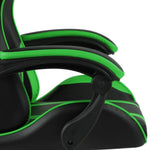 HKH Cadeira Estilo Corrida em Couro Artificial - Preto e verde