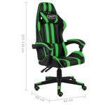 HKH Cadeira Estilo Corrida em Couro Artificial - Preto e verde
