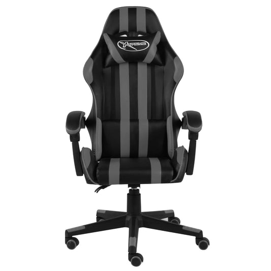 HKH Cadeira Estilo Corrida em Couro Artificial - Preto e Cinzento