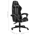 Silla de estilo de carreras HKH de piel sintética - Negro y Gris