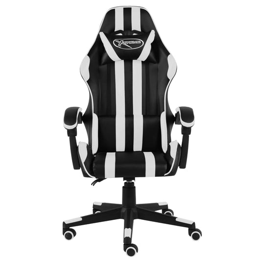 HKH Cadeira Estilo Corrida em Couro Artificial - Preto e - Branco