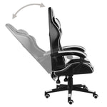 HKH Cadeira Estilo Corrida em Couro Artificial - Preto e - Branco