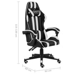 HKH Cadeira Estilo Corrida em Couro Artificial - Preto e - Branco