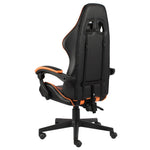 HKH Cadeira Estilo Corrida em Couro Artificial - Preto e Laranja