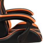 HKH Cadeira Estilo Corrida em Couro Artificial - Preto e Laranja