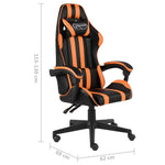 HKH Cadeira Estilo Corrida em Couro Artificial - Preto e Laranja