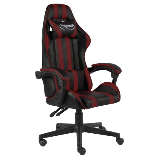 HKH Cadeira Estilo Corrida em Couro Artificial - Preto e - Vermelho Tinto