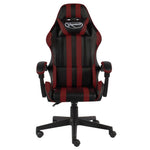 HKH Cadeira Estilo Corrida em Couro Artificial - Preto e - Vermelho Tinto